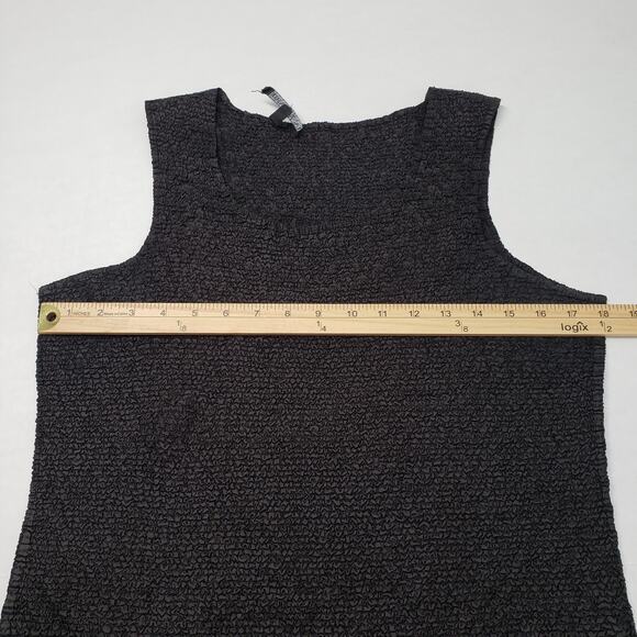 Tania Nardi Top Tank Womens Medium Black Crinkle Sleeveless Artsy Textured Goth - Picture 5 of 13